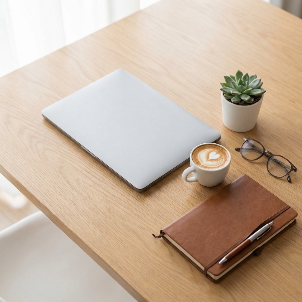 Keep it simple: Laptop, Coffee, Focus